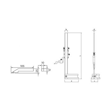 Fett AS-621200 0-500 mm Asimeto Mekanik Yükseklik Mihengiri