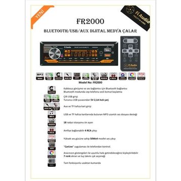 Fı Audıo Fr-2000 Bluetooth Oto Teyp