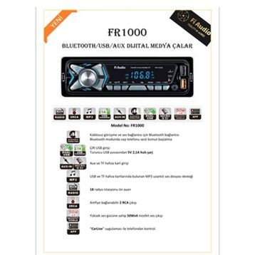 Fi Audio FR1000 Bluetooth USB AUX Dijital Medya Çalar Oto Teyp