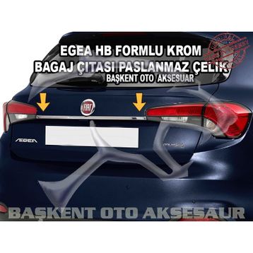 Fiat Egea Hb Paslanmaz Çelik Krom Bagaj Çıtası