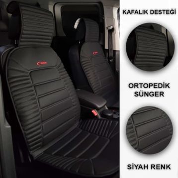 Fiat Egea Siyah Ortopedik Uyumlu Lüks 2'li Oto Koltuk Minderi Set