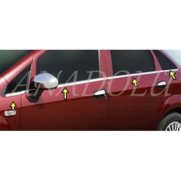 Fiat Linea 2007 Üzeri Paslanmaz Çelik 8 Parça Krom Cam Çıtası