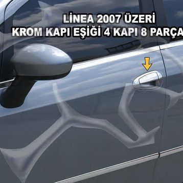 Fiat Linea 8 Parça Paslanmaz Çelik 4 Kapı Krom Kapı Kolu