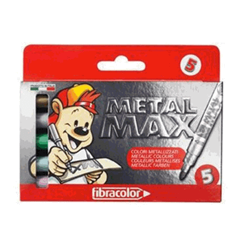 Fibracolor 10580 Metal Max Metalik 5'li Keçeli Kalem