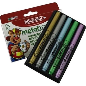 Fibracolor Metal Max Metalik 5 Renk Keçeli Kalem