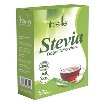 Fibrelle 80'li Kutu Ultra Stevialı Toz Stick Tatlandırıcı