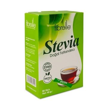 Fibrelle 80'li Kutu Ultra Stevialı Toz Stick Tatlandırıcı