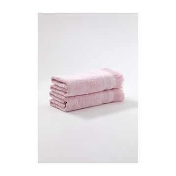 Fiesta Kadife Etamin Saçaklı 2'li 50x90 CM Pembe El Havlusu