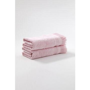 Fiesta Kadife Etamin Saçaklı 2'li 50x90 CM Pembe El Havlusu