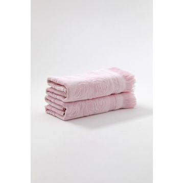 Fiesta Kadife Etamin Saçaklı 2'li 50x90 CM Pembe El Havlusu