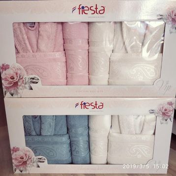 Fiesta Pamuklu Aile Bornoz Takımı