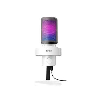 Fifine Ampligame A9 Beyaz RGB USB Yayıncı Mikrofonu