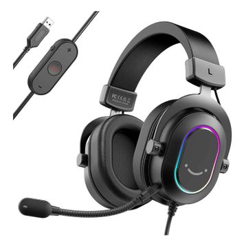 Fifine Ampligame H6 RGB 7.1 Mikrofonlu Siyah Oyuncu Kulaklığı