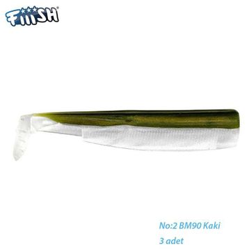 Fiiish BM90-2 BM010 3X Gövde Kaki Silikon Balık Yemi