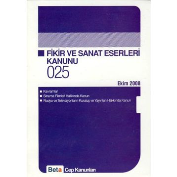 FIKIR VE SANAT ESERLERI KANUNU - CELAL ÜLGEN