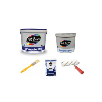 Filli Boya 15LTMMTOMAX Momento Max Silikonlu 15 lt Tavan Boyası 10 kg Set İç Cephe Duvar Boyası