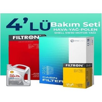 Filtron Alfa Giulietta 1.4 TB Shell Motor Yağı 2010-2018 4'lü Filtre Bakım Seti