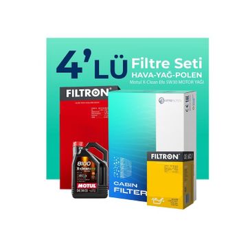 Filtron Citroen DS4 1.5 Dizel Motul Motor Yağlı 2022-2024 4'lü Filtre Bakım Seti