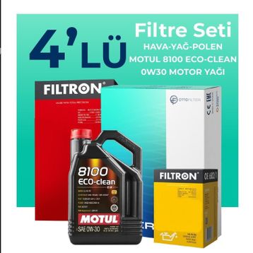 Filtron Citroen DS4 1.6 Benzinli Motul Motor Yağlı 2011-2018 4'lü Filtre Bakım Seti
