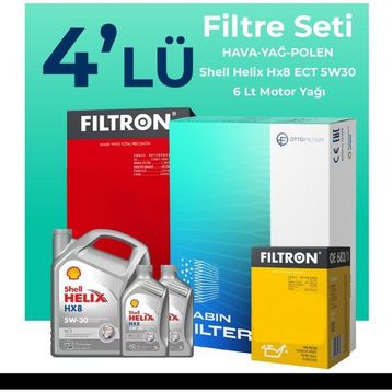 Filtron Fiat Ducato 2.0 Dizel Shell Motor Yağlı 2011-2016 4'lü Filtre Bakım Seti