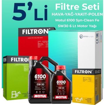 Filtron Fiat Ducato 2.2 Dizel Motul Motor Yağlı 2006-2012 5'li Filtre Bakım Seti