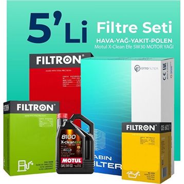 Filtron Fiat Ducato 2.2 Dizel Motul Motor Yağlı 2006-2012 5'li Filtre Bakım Seti