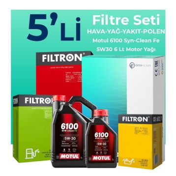 Filtron Fiat Ducato 2.2 Dizel Motul Motor Yağlı 2006-2012 5'li Filtre Bakım Seti