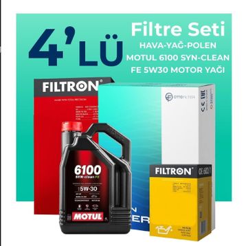 Filtron Ford C-Max 1.6 Dizel Motul Motor Yağlı 2007-2011 4'lü Filtre Bakım Seti