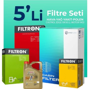 Filtron Mini Cooper Countryman 1.5 Dizel Castrol Motor Yağlı 2017-2023 5'li Filtre Bakım Seti