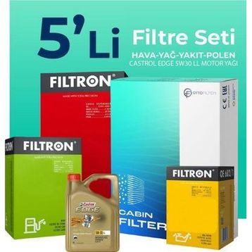 Filtron Mini Cooper Countryman 1.5 Dizel Castrol Motor Yağlı 2017-2023 5'li Filtre Bakım Seti