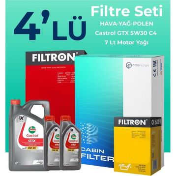 Filtron Nissan Skystar 2.5 Dizel Castrol Motor Yağlı 1997-2008 4'lü Filtre Bakım Seti