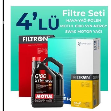 Filtron Renault Clio 1.2 Motul Motor Yağlı 2014-2021 4'lü Filtre Bakım Seti