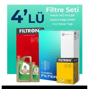 Filtron Subaru Forester 2.0 Dizel Castrol Motor Yağlı 2008-2013 4'lü Filtre Bakım Seti