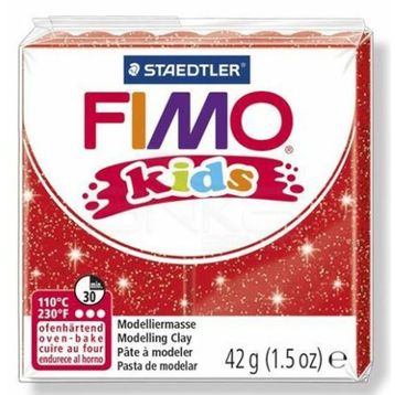 Fimo Kids No:212 Yaldızlı Kırmızı 42 gr Polimer Kil