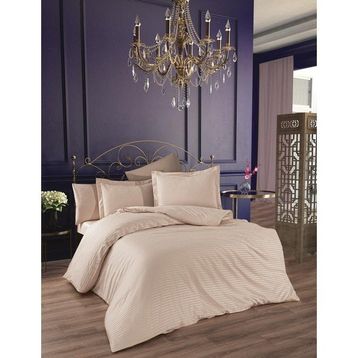 Finezza 1178 200x220 cm 6 Parça Krem Bella Bambu Jakar Kumaş Bej Çift Kişilik Nevresim Takımı