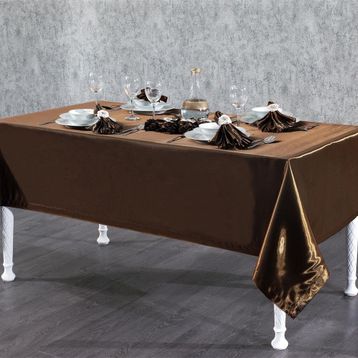 Finezza 160x220 cm 17 Parça 8 Kişilik Kristal Monoray KumaşKahve Sofra Takımı