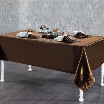 Finezza 160x220 cm 17 Parça 8 Kişilik Kristal Monoray KumaşKahve Sofra Takımı