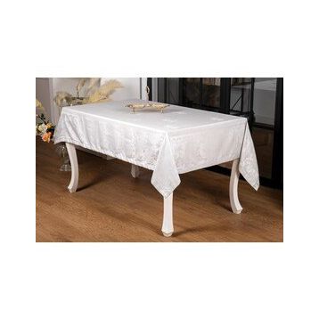 Finezza 160x220 cm Raya Lüx Jakar Bambu Kumaş Gri Masa Örtüsü