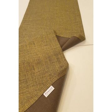 Finezza 40x140 cm Linen Baskılı Pamuk Keten Haki Runner