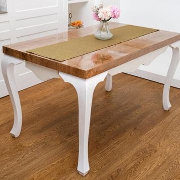 Finezza 40x140 cm Linen Baskılı Pamuk Keten Haki Runner