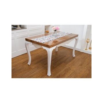 Finezza 40x140 cm Menekşe Çiçek Baskılı Duck Kumaş Runner