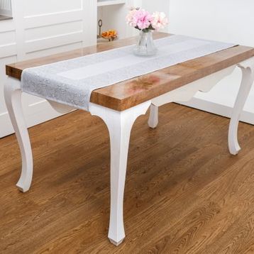 Finezza 45x150 cm Ayda Jakar Polyester Kumaş Gri Runner