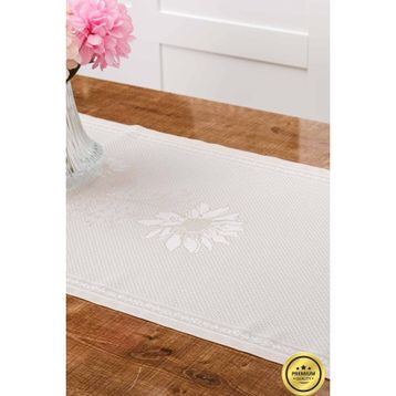 Finezza 45x150 cm Iris Jakar Polyester Kumaş Bej Runner