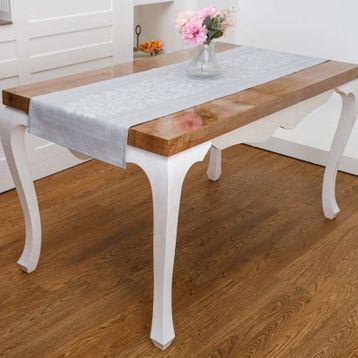 Finezza 45x150 cm Lola Jakar Polyester Kumaş Gri Runner