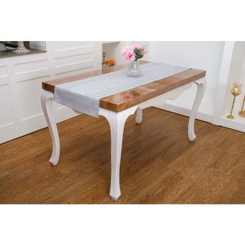 Finezza 45x150 cm Lola Jakar Polyester Kumaş Gri Runner