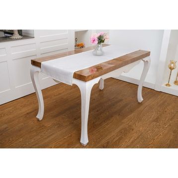 Finezza 45x150 cm Lola Jakar Polyester Kumaş Krem Runner