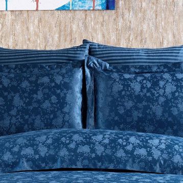 Finezza 60x80 cm Rita Bambu Jakar Kumaş Indigo 2'li Oksford Yastık Kılıfı