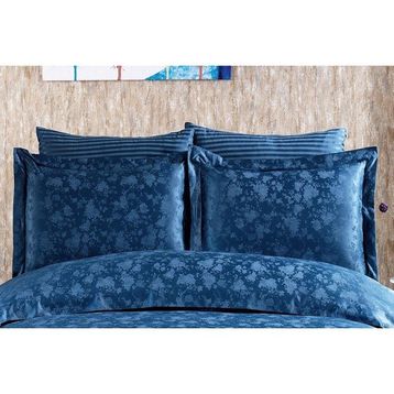 Finezza 60x80 cm Rita Bambu Jakar Kumaş Indigo 2'li Oksford Yastık Kılıfı