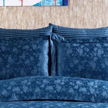 Finezza 60x80 cm Rita Bambu Jakar Kumaş Indigo 2'li Oksford Yastık Kılıfı