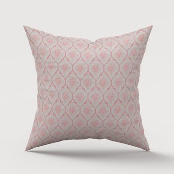 Finezza 747 45x45 cm Pembe Melisa Damask Baskılı Duck Kumaşlı Kırlent